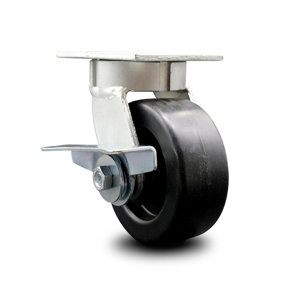5 Inch Kingpinless Polyolefin Wheel Swivel Caster with Brake